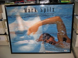 Mark Spitz 1972 Munich Olymics 7 Golds Hand Signed 16x20 Photo in frame PSA/DNA - Picture 1 of 6