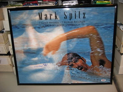 Mark Spitz 1972 Munich Olymics 7 Golds Hand Signed 16x20 Photo in frame PSA/DNA - Image 1 of 4