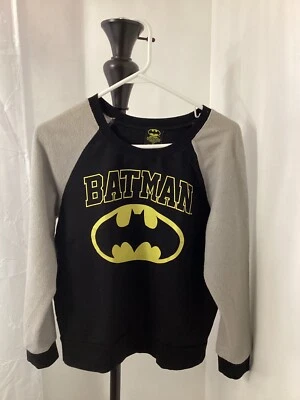 蝙蝠侠标志 Raglan 运动衫青少年尺寸 M — 第 1/4 张图片