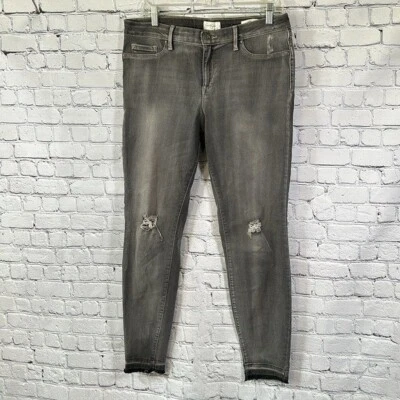 Pantalones de mezclilla Jessica Simpson Kiss Me súper ajustados gris carbón desgastados talla 31 Foto 1 de 4