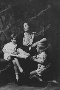 Victorian Parlor Portrait Boys & Mother Professional Photo Lab Reprint - Picture 1 of 1