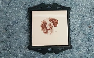 Awesome Vintage Lanka walltiles Hunting Dog 4 1/4" Tile trivet - Picture 1 of 4