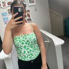 Zara White Green Printed Poplin Bodysuit Size Xxl