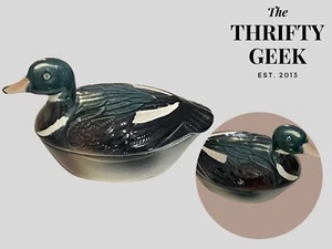 Vintage Keramik Stockente Erpel Ente Vogel Schmuck Schale/Schale Michel Cougant - Bild 1 von 6