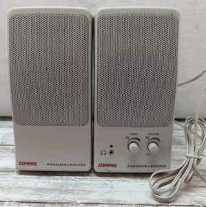 HEAR! VTG *1996* Compaq Premier Sound PS-110 Amplified COMPUTER SPEAKERS HP Read - Picture 1 of 11