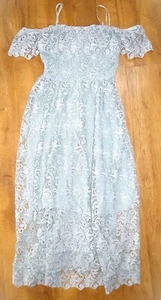 H&M Pale green Midi Lace Lined Dress size 10 - Picture 1 of 3