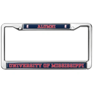 University of Mississippi Alumni Logo Standard License Plate Metal Frame - Imagen 1 de 7