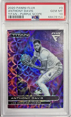 Anthony Davis 2020 Panini Flux Titan Purple Scope #3 /38 PSA 10 - Image 1 of 2