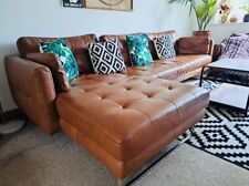 DFS DWELL PARIS 11 TAN LEATHER CORNER SOFA DELIVERY AVAILABLE RRP £2500