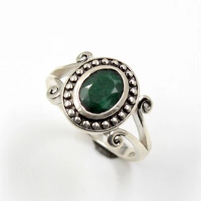 Anello con smeraldo gioiello in argento sterling 925 misura 6, regalo di ring... - Immagine 1 di 4