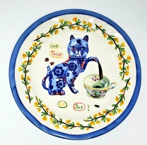 Nathalie Lete  Dinner Plate French Cat Rare - Picture 1 of 7