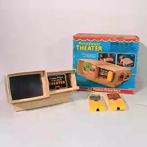 Working Vintage Fisher Price Movie Viewer Theater #463 With Box & 2 Movies 0822! - Picture 1 of 12