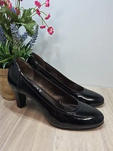 AGL ATTILIO GIUSTI LEOMBRUNI Mujer Talla 9 Negro PATENTE CUERO ZAPATOS DE SALÓN - Imagen 1 de 12