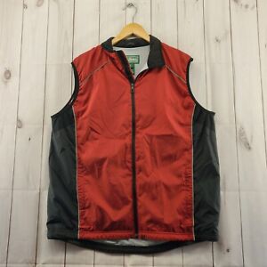 L.L. BEAN Vest Mens XL Tall Full Zip Windbreaker Textured Red Black Gray