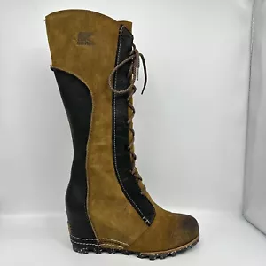 Bota alta Sorel Cate The Great Wedge negra marrón para mujer 8 EE. UU. NL2276-286 - Imagen 1 de 12