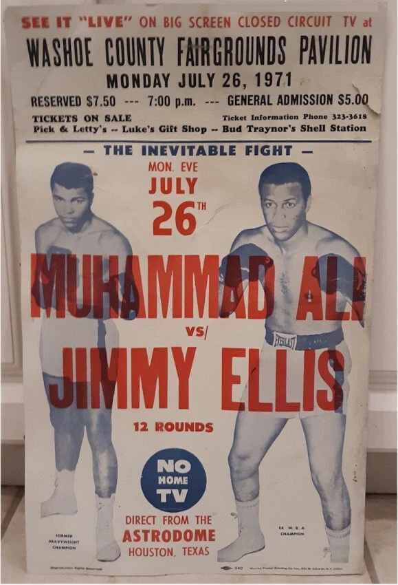 Muhammad Ali Jimmy Ellis Original Vintage Boxing Fight Poster - Image 1 of 1