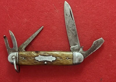 CAMILLUS CUTLERY CO. CAMILLUS N.Y.  USA Knife, Bone - 4 Blade, ca 1941-1946 - Image 1 of 4