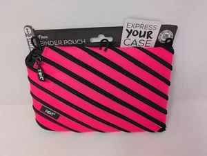 Zipit 3 anelli raccoglitore pochette rosa fluo composta da un astuccio lungo con cerniera NUOVO - Foto 1 di 8