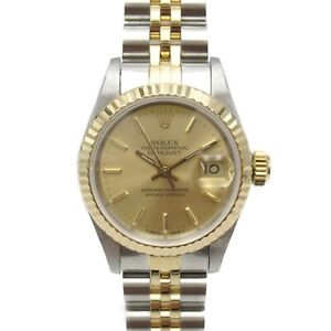 ROLEX Datejust Watch 69173 Automatic Champagne Dial Stainless Steel Used Women