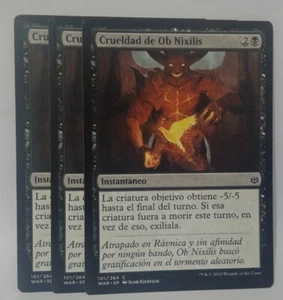 MTG 3x Ob Nixilis's Cruelty War Of The Spark 101/264 Common Spanish Version - Picture 1 of 2