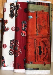 Chief 1947 Motorcycle Digital Print Coordinating Fabric SOLD SEPARATELY - Picture 1 of 4