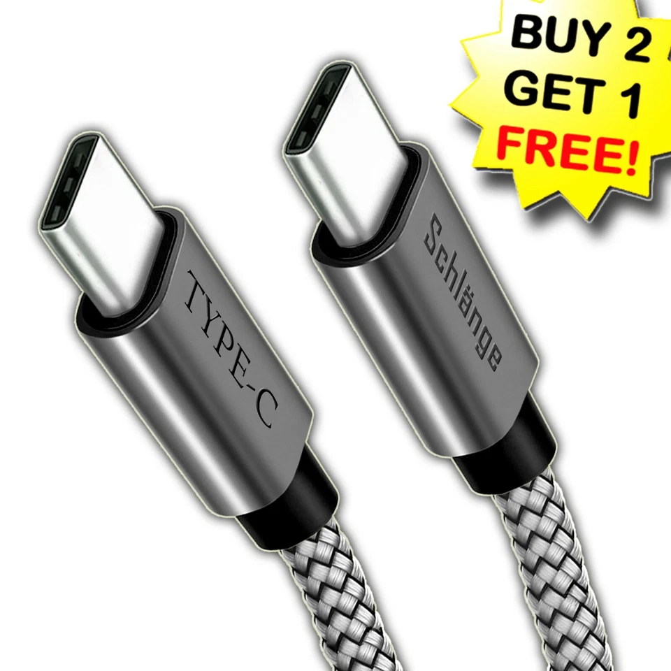 Cabo USB-C para USB-C macho tipo C cabo carregador rápido sincronização de dados de carregamento - Imagem 1 de 3