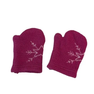 American Girl Pink Snowflake Mittens Winter Knit Gloves Hard to Find - Picture 1 of 3