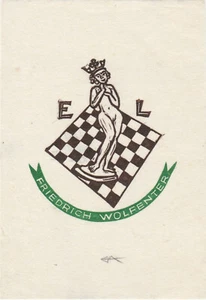 Exlibris -ERICH AULITZKY - For Friedrich Wolfenter - Erotic - Signed - X6/2 - Bild 1 von 1