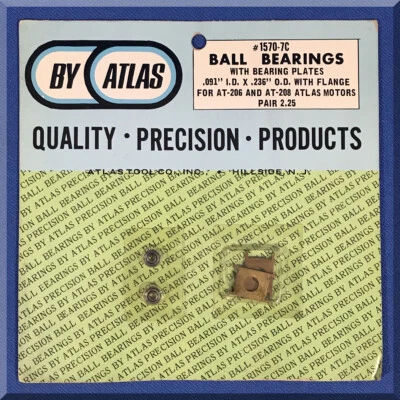 ATLAS OEM SLOT CAR CHASSIS BALL BEARINGS 1570-7C - 6 VOLT AT-206 & 8 VOLT AT-208 - Image 1 of 3
