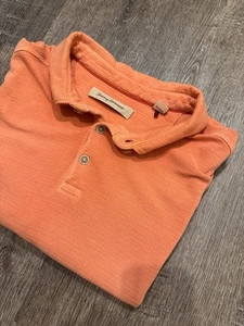 Tommy Bahama Hombre Polo Seda Mezcla Algodón Manga Corta Naranja 2XL - Imagen 1 de 8