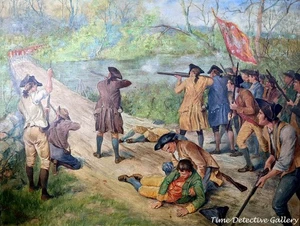 "North Bridge, Concord on April 19, 1775" - Revolutionary War Art Print - Picture 1 of 1