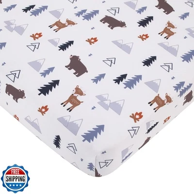 Little Love by NoJo National Park Navy, Gray, Tan, and White Forest Friends N - Image 1 of 4