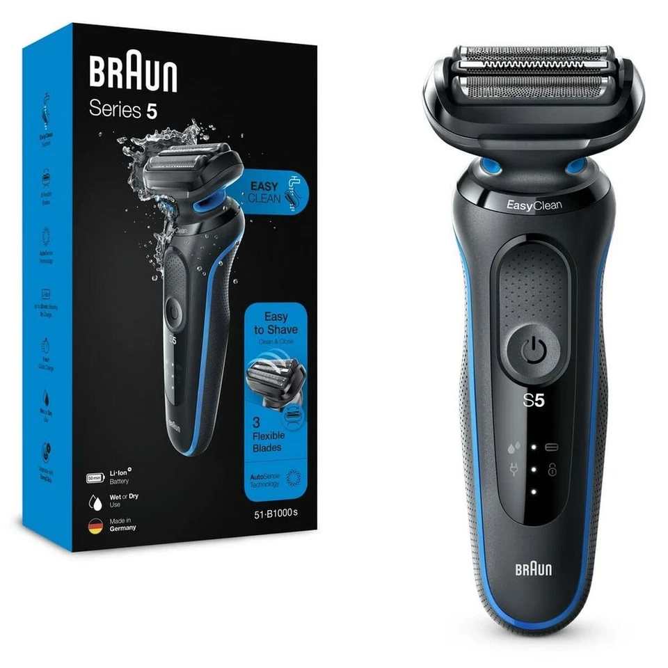 Braun B1000s 143219 Rasoio elettrico a lamine Nero