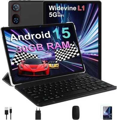 10,1 Zoll Android 15 Tablet – 64 GB Speicher, 30 GB RAM, erweiterbar bis 2 TB - Bild 1 von 4