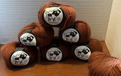 Hobbii Happy Sheep Baby Wool Yarn 7 Skeins Lot# 40 Color# 26. Rustic Color - Image 1 of 4