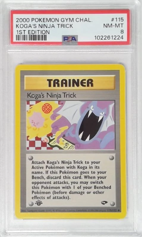 1x  V1765: 2000: Koga's Ninja Trick: 115/132: 1ST Edition: Gym Challenge: PSA: 8 - Image 1 of 1