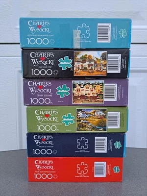 Lot of 6 Charles Wysocki Americana 1000 Pc Puzzle Puzzles Buffalo Americana GUC - Image 1 of 4