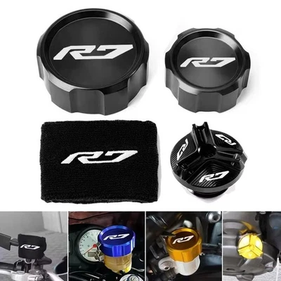 Cubierta de depósito de líquido de frenos delantero trasero para motocicleta Yamaha YZF-R7 tapa de aceite calcetín Foto 1 de 4