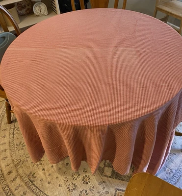 Ralph Lauren Tablecloth or Fabric Piece 78"x68" Pink White Gingham Check Vintage - Image 1 of 4