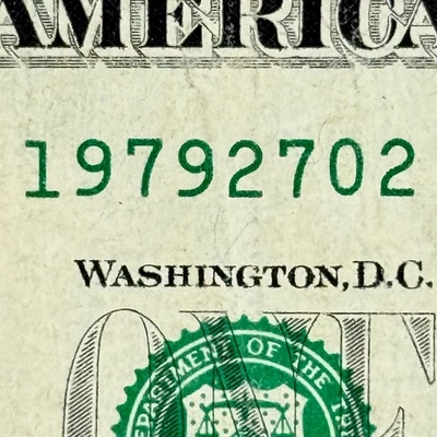 1979 27th February Dollar 1979 27 Feb Birthday Fancy Serial Number Dollar - Image 1 of 4