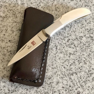 Cuchillos vintage Al Mar #1001-P águila pescadora, perla, bolsa de cuero - nuevos años 80 Foto 1 de 4