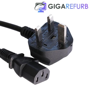 IEC Kettle Lead Power Cable 3 Pin UK Plug For PC Monitor TV scanner - Picture 1 of 5