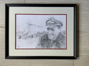 WWII Disegno Maggiore Günther Rall Bf109 Luftwaffe Asso Firmato A.A. Rogers 2004 - Foto 1 di 7