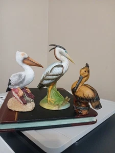 Vintage Vogel Figuren - 2 Pelikane & Andrea von Sadek Blaureiher - Bild 1 von 5