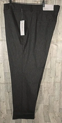 Liz Claiborne Amy Pants 24W Straight Leg Pull On Gray Charcoal Heather NEW - Image 1 of 4