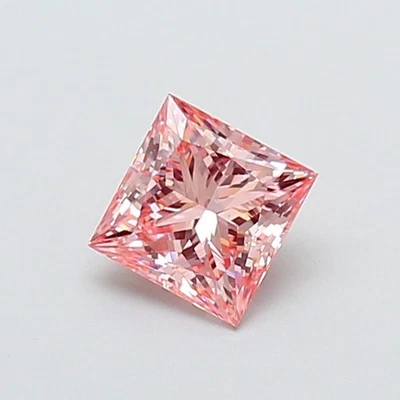 1 Ct Fancy Intense Pink Diamond Engagement Ring Certified Princess Shape - Image 1 of 4