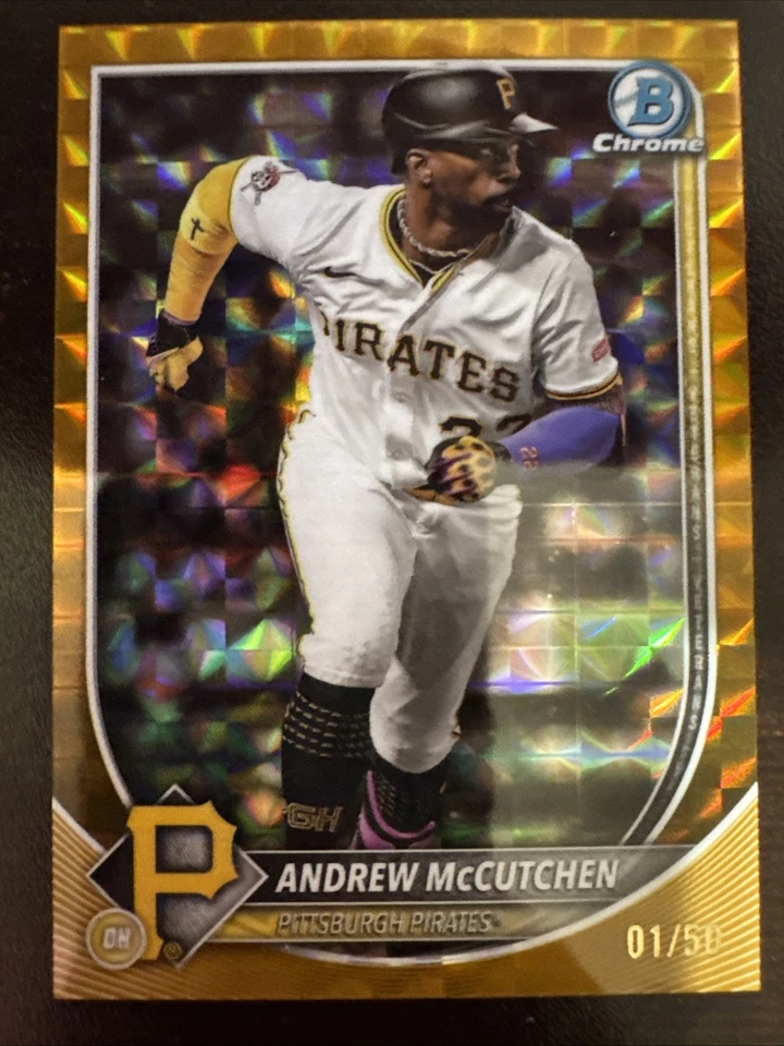 1ª Impresión 2025 Bowman Cromo Andrew McCutchen #24 Oro Geométrico Ref/50 Foto 1 de 3