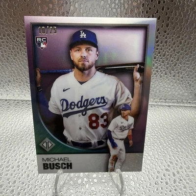 2023 Topps Transcendent Chrome Icon Refractor Michael Busch /25 SP VAR RC - Image 1 of 4