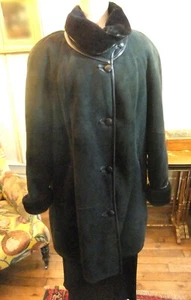 Black 3/4 Suede Coat (Shearling) Jacques Jekel In Paris - Picture 1 of 11