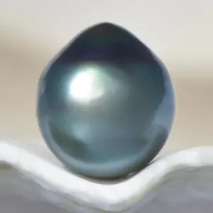 6,70 cts Perla tahitiana del Mare del Sud 10,68 mm antracite barocco nero 1,34 g non dritta - Foto 1 di 7
